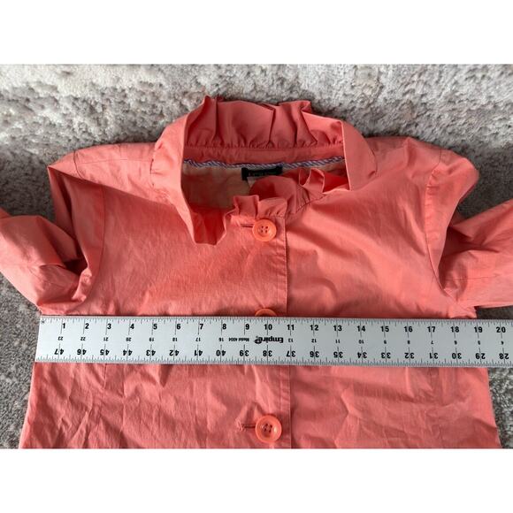 J Crew Womens Size 6 Cotton Button Coat Pink Lined Long Sleeve Outdoor Jacket - Picture 6 of 9